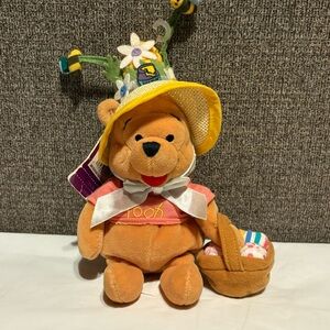 Disney Mini Beanbag‎ Easter Bonnet Winnie the Pooh Plush Toy 8” Disney Store NWT